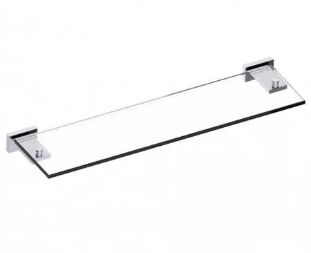 polished chrome glass shelf