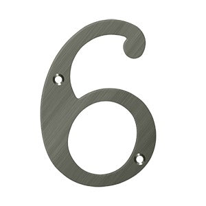 Deltana 6" Solid Brass Number 6