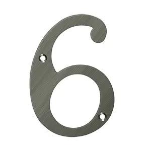 Deltana 6" Solid Brass Number 6 by Deltana