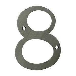 Deltana 6" Solid Brass Number 8 by Deltana