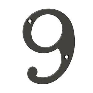 Deltana 6" Solid Brass Number 9 by Deltana