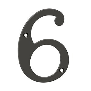 Deltana 6" Solid Brass Number 6 by Deltana