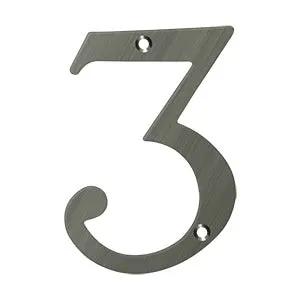 Deltana 6" Solid Brass Number 3 by Deltana