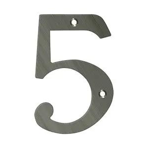 Deltana 6" Solid Brass Number 5 by Deltana