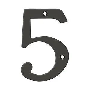 Deltana 6" Solid Brass Number 5 by Deltana