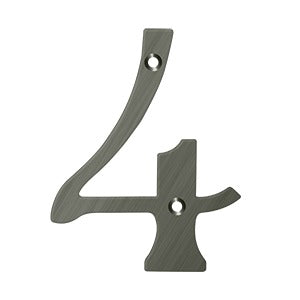Deltana 6" Solid Brass Number 4 by Deltana