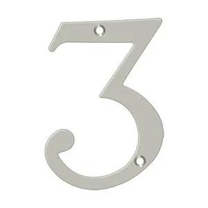 Deltana 6" Solid Brass Number 3 by Deltana