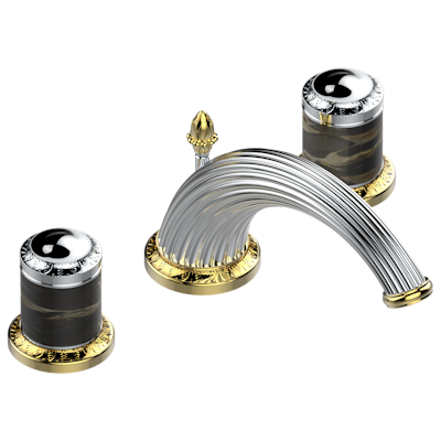 THG Paris Malmaison Portoro Widespread Lavatory Set with Drain by THG Paris