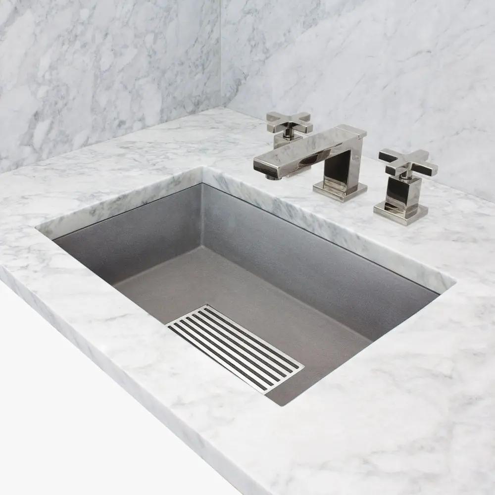 gray concrete sink