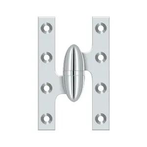 polished chrome hinge
