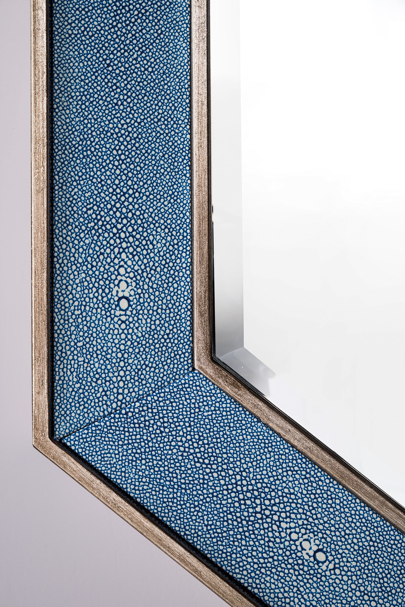 silver with delft blue mirror