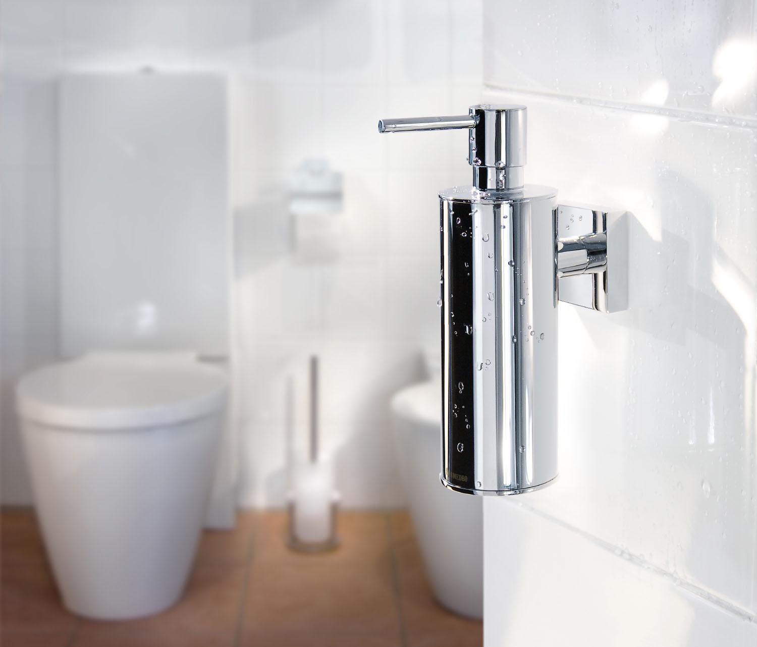 polished chrome soap dispenser
