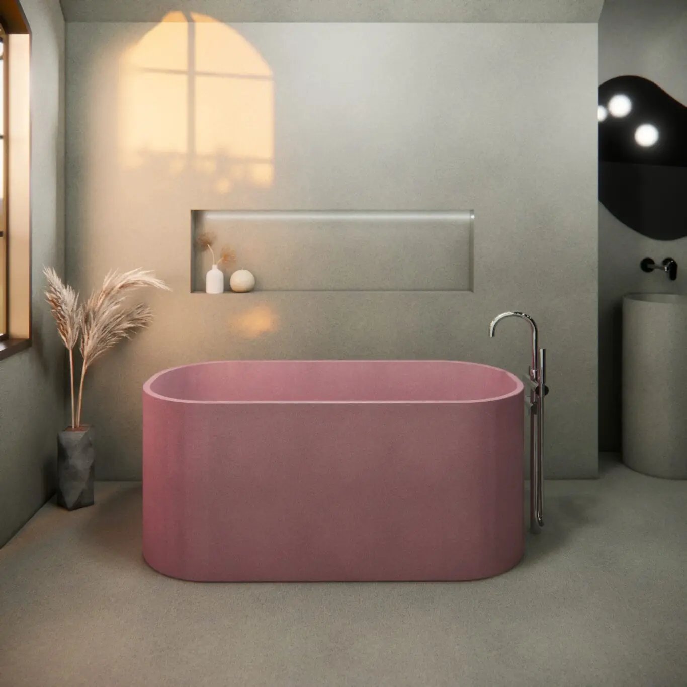Balux Jasper Concrete Freestanding Bathtub by Balux