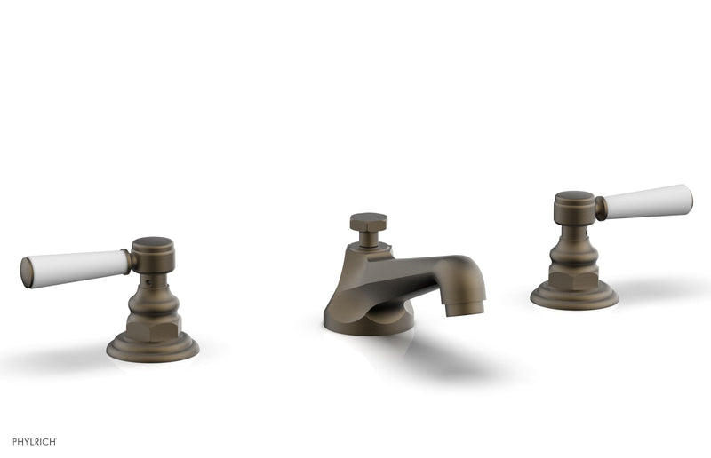 Phylrich HEX TRADITIONAL Widespread Faucet - Satin White Lever Handles