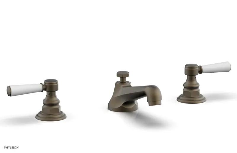 Phylrich HEX TRADITIONAL Widespread Faucet - Satin White Lever Handles by Phylrich