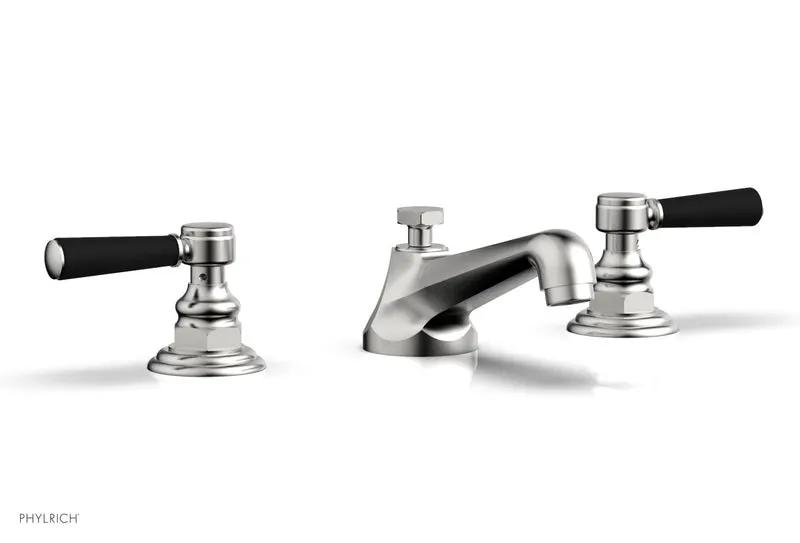 Phylrich HEX TRADITIONAL Widespread Faucet - Satin Black Lever Handles by Phylrich