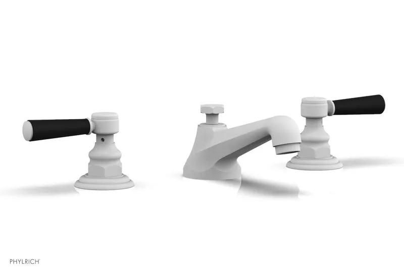 Phylrich HEX TRADITIONAL Widespread Faucet - Satin Black Lever Handles by Phylrich