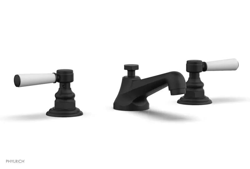 Phylrich HEX TRADITIONAL Widespread Faucet - Satin White Lever Handles by Phylrich