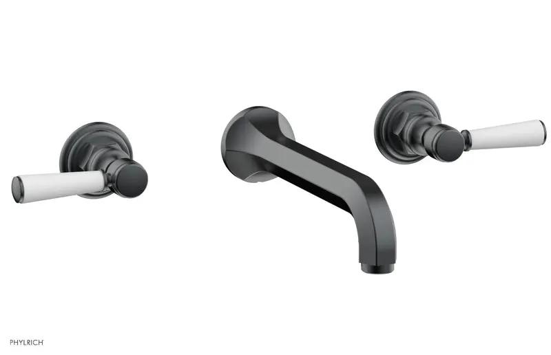 Phylrich HEX TRADITIONAL Wall Lavatory Set - Satin White Lever Handles by Phylrich