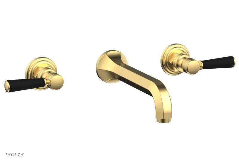 Phylrich HEX TRADITIONAL Wall Lavatory Set - Satin Black Lever Handles by Phylrich