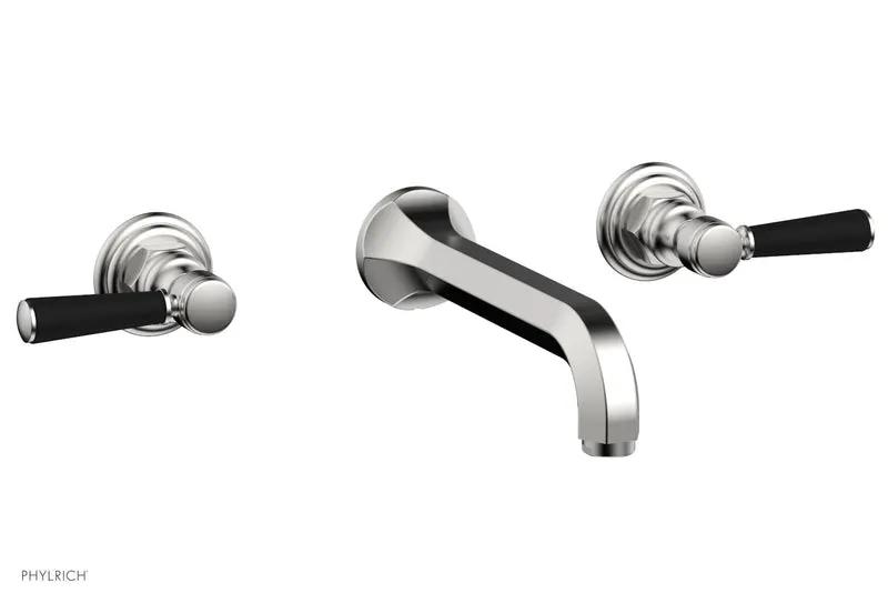 Phylrich HEX TRADITIONAL Wall Tub Set - Satin Black Lever Handles by Phylrich