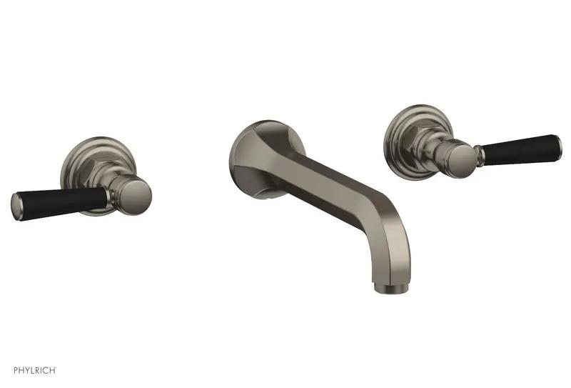 Phylrich HEX TRADITIONAL Wall Lavatory Set - Satin Black Lever Handles by Phylrich