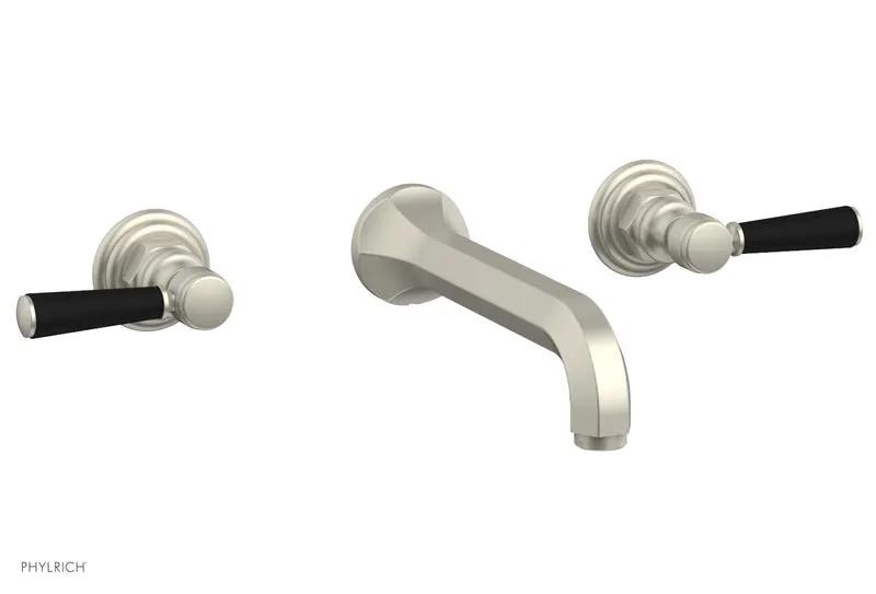 Phylrich HEX TRADITIONAL Wall Tub Set - Satin Black Lever Handles by Phylrich