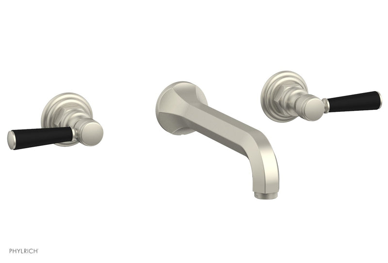 Phylrich HEX TRADITIONAL Wall Lavatory Set - Satin Black Lever Handles by Phylrich