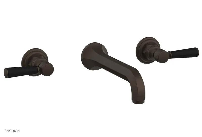 Phylrich HEX TRADITIONAL Wall Tub Set - Satin Black Lever Handles by Phylrich