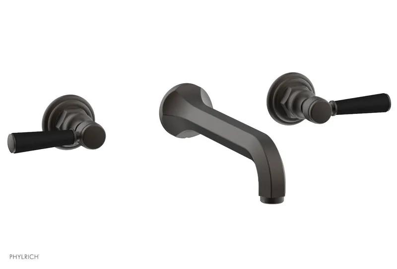 Phylrich HEX TRADITIONAL Wall Lavatory Set - Satin Black Lever Handles by Phylrich