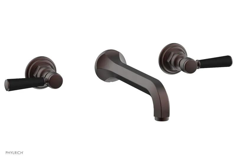 Phylrich HEX TRADITIONAL Wall Lavatory Set - Satin Black Lever Handles by Phylrich