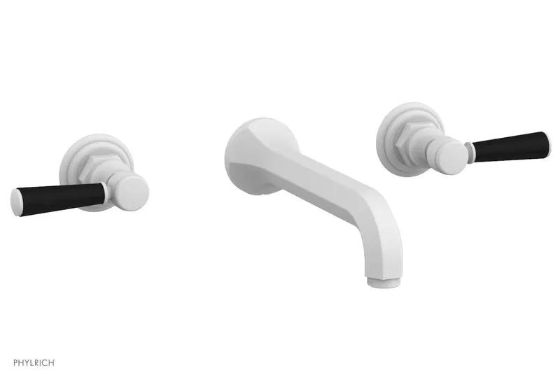 Phylrich HEX TRADITIONAL Wall Lavatory Set - Satin Black Lever Handles by Phylrich