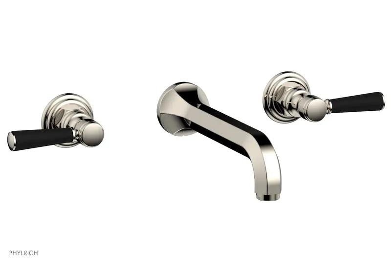 Phylrich HEX TRADITIONAL Wall Tub Set - Satin Black Lever Handles by Phylrich