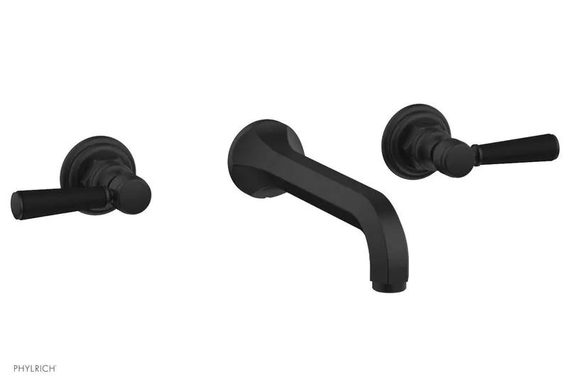 Phylrich HEX TRADITIONAL Wall Tub Set - Satin Black Lever Handles by Phylrich
