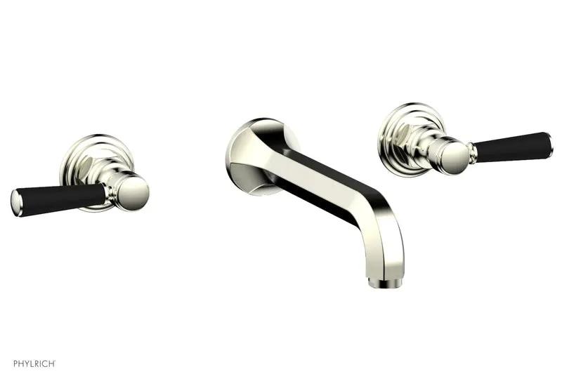 Phylrich HEX TRADITIONAL Wall Tub Set - Satin Black Lever Handles by Phylrich