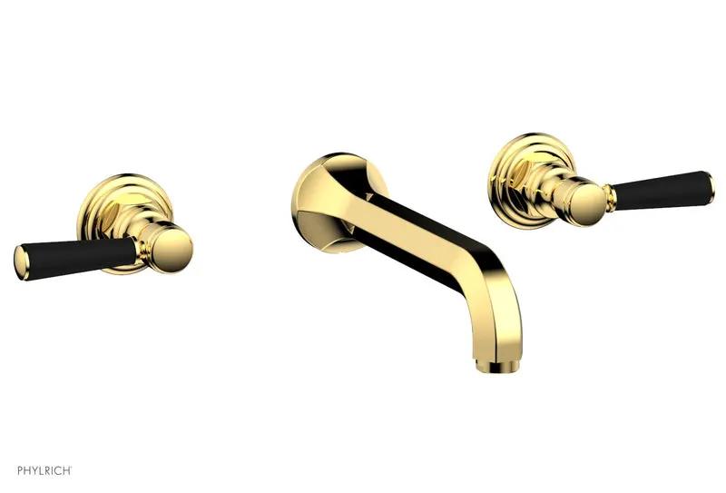 Phylrich HEX TRADITIONAL Wall Lavatory Set - Satin Black Lever Handles by Phylrich