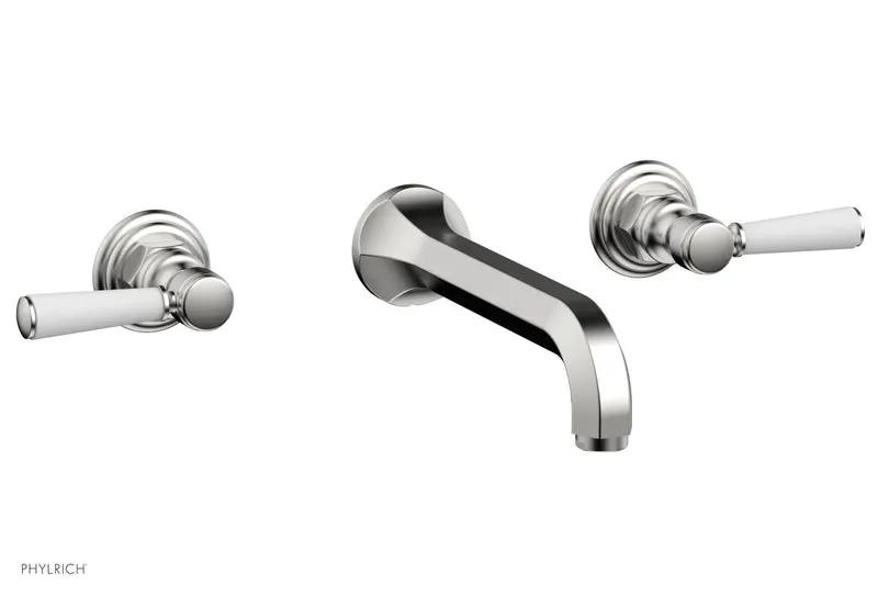 Phylrich HEX TRADITIONAL Wall Tub Set - Satin White Lever Handles by Phylrich
