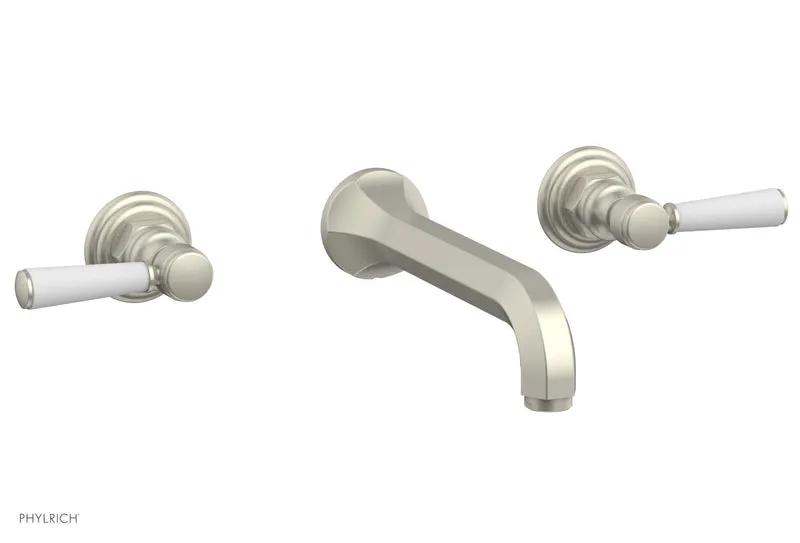 Phylrich HEX TRADITIONAL Wall Tub Set - Satin White Lever Handles by Phylrich