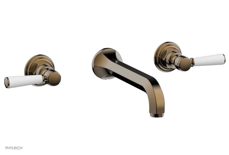 Phylrich HEX TRADITIONAL Wall Tub Set - Satin White Lever Handles by Phylrich