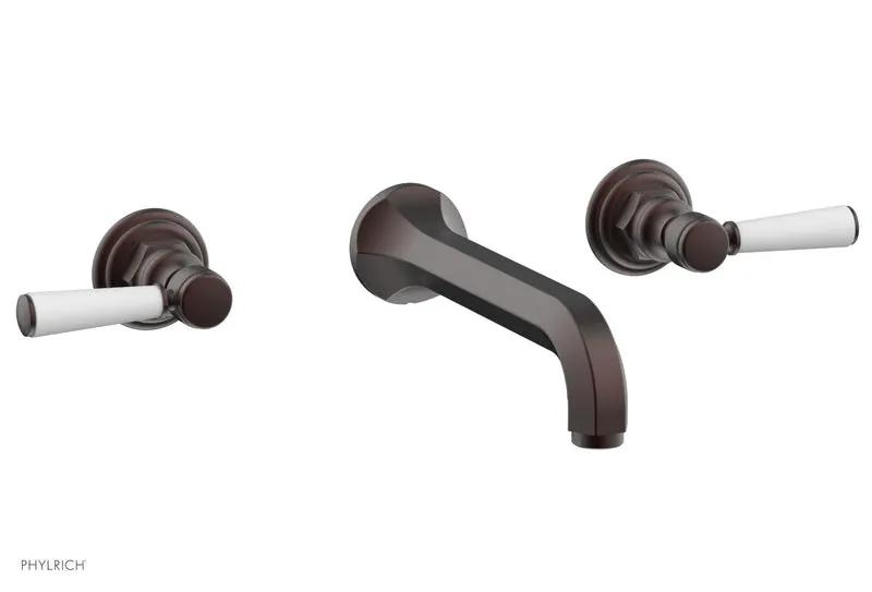 Phylrich HEX TRADITIONAL Wall Tub Set - Satin White Lever Handles by Phylrich
