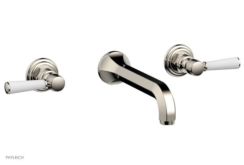 Phylrich HEX TRADITIONAL Wall Lavatory Set - Satin White Lever Handles by Phylrich