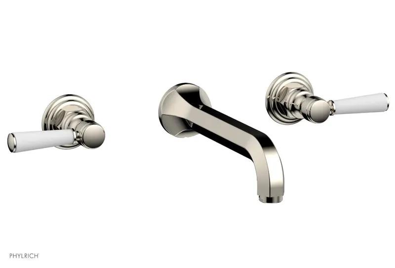 Phylrich HEX TRADITIONAL Wall Tub Set - Satin White Lever Handles by Phylrich