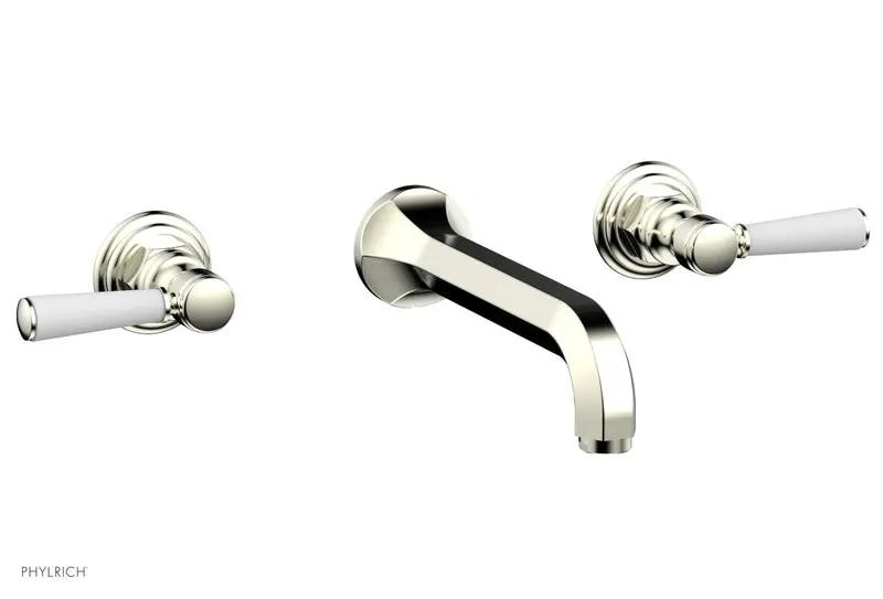 Phylrich HEX TRADITIONAL Wall Lavatory Set - Satin White Lever Handles by Phylrich
