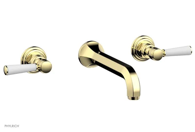 Phylrich HEX TRADITIONAL Wall Tub Set - Satin White Lever Handles by Phylrich