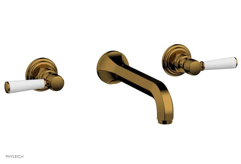 Phylrich HEX TRADITIONAL Wall Tub Set - Satin White Lever Handles by Phylrich