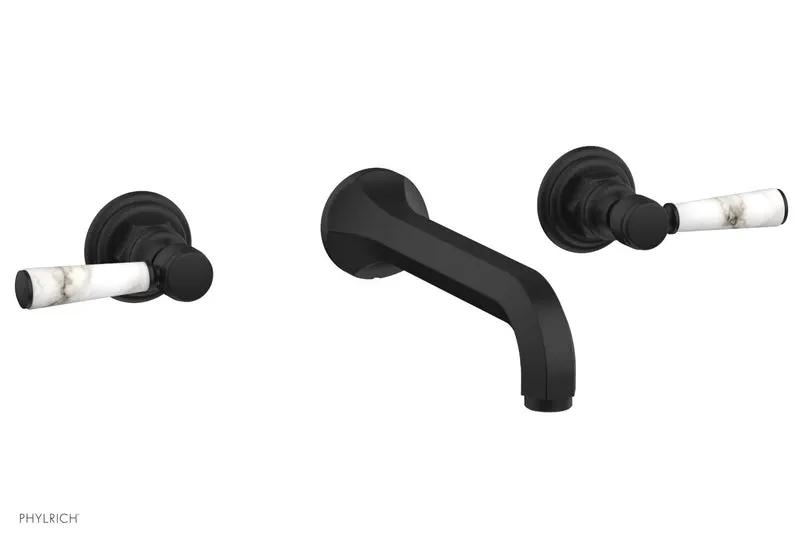Phylrich HEX TRADITIONAL Wall Lavatory Set - White Marble Lever Handles by Phylrich