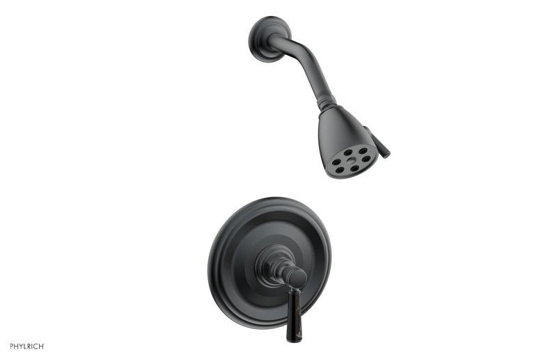 Phylrich HEX TRADITIONAL Pressure Balance Shower Set - Black Marble