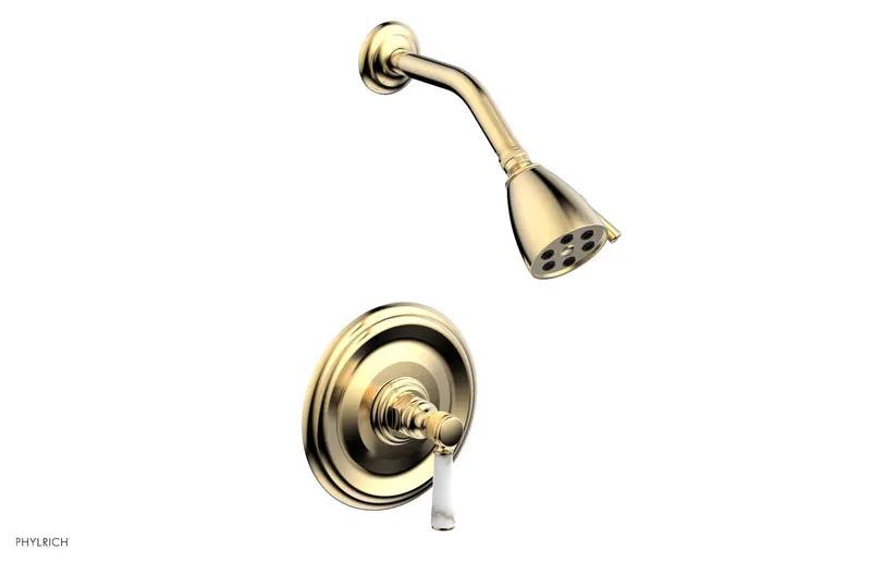 Phylrich HEX TRADITIONAL Pressure Balance Shower Set - White Marble by Phylrich