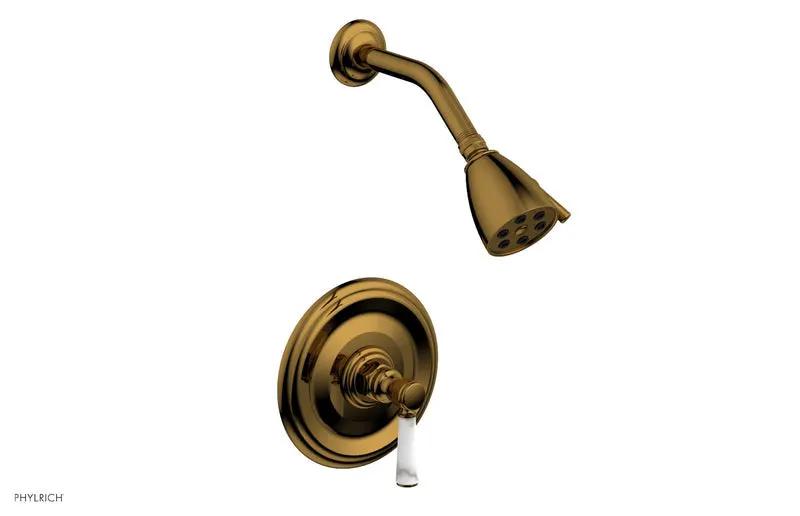 Phylrich HEX TRADITIONAL Pressure Balance Shower Set - White Marble by Phylrich