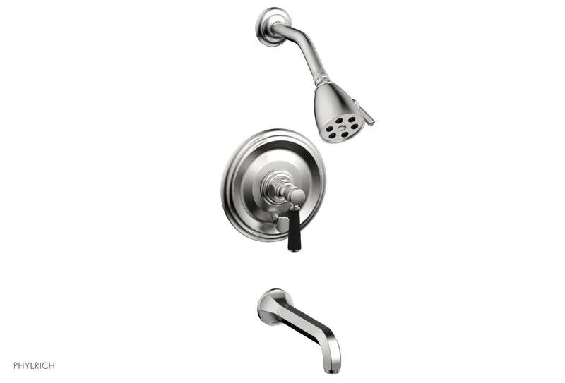 Phylrich HEX TRADITIONAL Pressure Balance Tub and Shower Set - Satin Black Lever Handle by Phylrich
